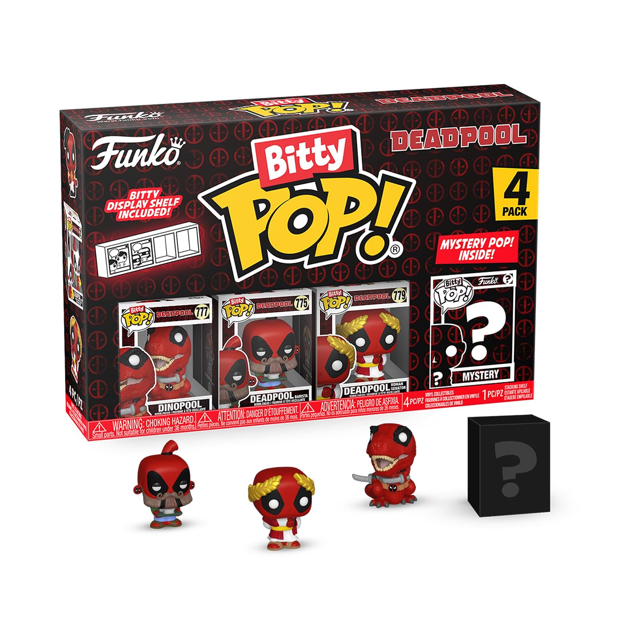 Фигурка Marvel Deadpool Funko Bitty 4PK Deadpool 2024 Dinopool PACK SERIES 3 Marvel Funko Pop!